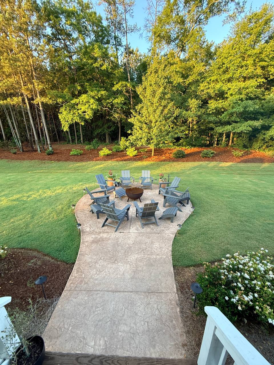 Moon Haven fire pit seating area